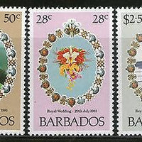 Barbados 1981 Princess Diana & Charles Royal Wedding 3v MNH # 3263