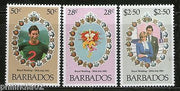Barbados 1981 Princess Diana & Charles Royal Wedding 3v MNH # 3263