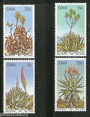 South West Africa 1981 Aloe Erinacea Plants Trees Flora Sc 475-78 MH # 4276