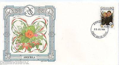 Anguilla 1986 Royal Wedding Prince Andrew & Sarah Fargusan Sc 683 Flower FDC