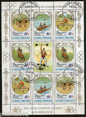 St. Thomas & Prince Island 1983 Los Angles Olympic Games Sc 724-5 Sheetlet #9578