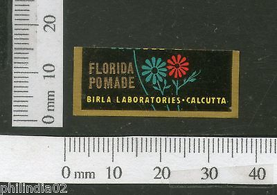 India 1950's Florida Pomade Hair Oil Vintage Perfume Label Multi-Colour # 4040