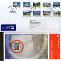 New Zealand 2007 Landscap Beaches Mountain Waterfall Ship Used FDC to India 6669