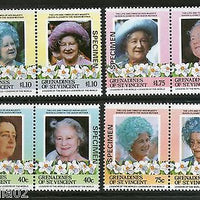 St. Vincent Grenadines 1986 Queen Mother SPECIMEN Se-tenant Sc 496-99 MNH # 1539