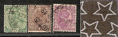 India 3 Diff KG V ½A 1A & 1A3p ERROR WMK - Multi Star Inverted Used as Scan 3805