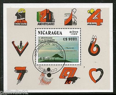 Nicargua 1989 Volcan Concepcion Popular Sandinists Sc C1171 M/s Cancelled +12524