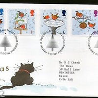 Great Britain 2001 Christmas Festival Bird Robin Snowman Nest Suet 5v FDC # F29