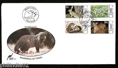 Ciskei 1982 Small Mammals Caracal Wildlife Animals Rodent Sc 42-45 FDC # 16251