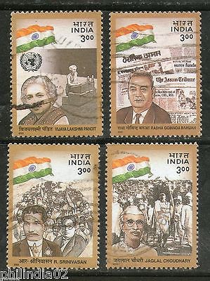 India 2000 Social Political Leaders Gandhi 4v Phila-1775a Used Set