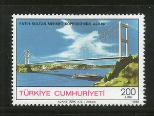 Turkey 1988 Fatih Sultan Mehmet Bridge Architecture 1v MNH # 2061