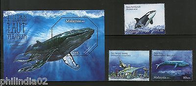 Malaysia 2015 Endangered Marine Life Animals Whale Fish M/s + 3v MNH # 5304