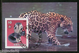 Eritrea 2001 Leopard Panther Snake Wild Life Animals Fauna M/s Cancelled # 3096