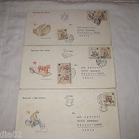Czechoslovakia 1986 Toys UNICEF Child Survival set of 3 FDCs to India # 18471