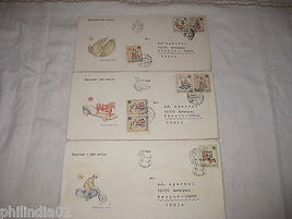 Czechoslovakia 1986 Toys UNICEF Child Survival set of 3 FDCs to India # 18471