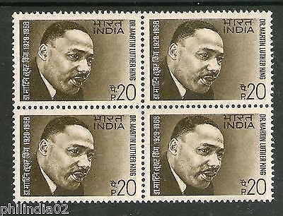 India 1969 Dr. Martin Luthar King Nobel Prize Winner Phila-482 BLK/4 MNH