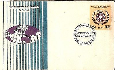 India 1974 World Population Year Phila-612 FDC