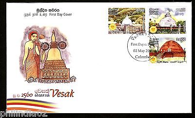 Sri Lanka 2016 Vesak Stupa Buddha Buddhist Architecture Religion FDC #6988