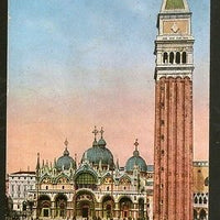 Italy 1923 Venice Venezia St. Mark's Square and Bell View Picture Post Card #137