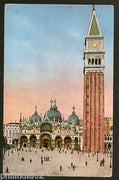 Italy 1923 Venice Venezia St. Mark's Square and Bell View Picture Post Card #137