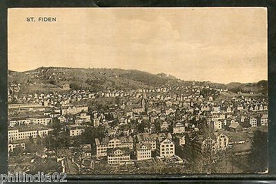 Switzerland 1909 St. Gallen Overview Architecture Used View Post Card # 1454-66