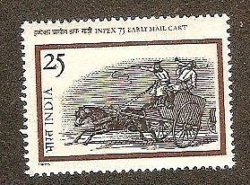 India 1975 Inpex 75 Early Mail Cart Phila-672 MNH