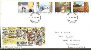 Great Britain 1986 Industry Year Energy Science Electricity Petrolium 4v FDC