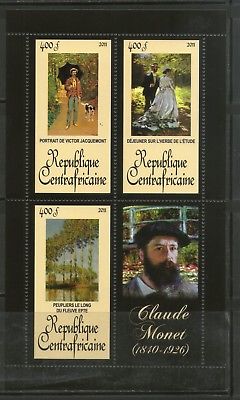Central African Republic 2011 Painting by Claude Monet Art Sc 1654 M/s MNH #1326