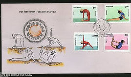 India 1991 Yogasana Health 4v Phila-1323a FDC