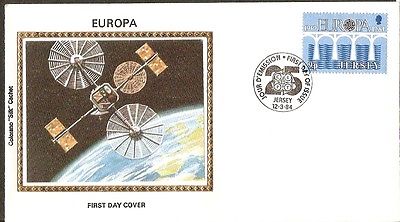Jersey 1984 EUROPA Telecommunication Science Colorano Silk Cover # 13256