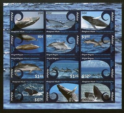 Aitutaki 2012 Whales & Dolphins Marine Life Sc 593 Sheetlet MNH # 9632