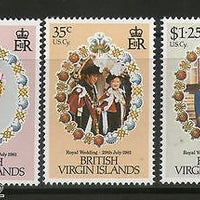 British Virgin Islands 1981 Diana & Charles Royal Wedding Sc 406-8 MNH # 3494