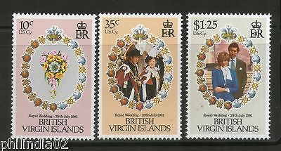British Virgin Islands 1981 Diana & Charles Royal Wedding Sc 406-8 MNH # 3494
