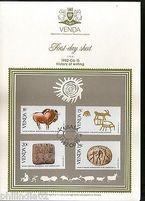 Venda 1982 History of Writing Rock Painting Art Pictographic Sc 60-63 FDS #15048