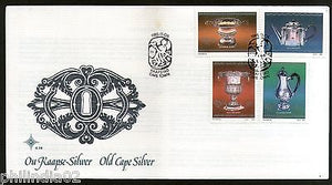 South Africa 1985 Old Cape Silver Pots Art Pottery Sc 660 63 FDC # 16052