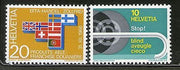Switzerland 1967 Flag Automobile Wheel Blind pedestrians Sc 480-81 MNH # 3399