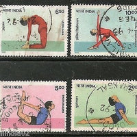 India 1991 Yogasana Health 4v Phila-1323a Used Set