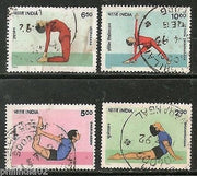 India 1991 Yogasana Health 4v Phila-1323a Used Set