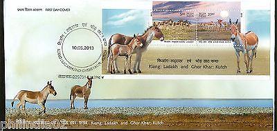 India 2013 Wild Ass of Ladakh & Kutch - Kiang & Ghor Kar Animals M/s on FDC