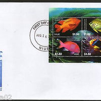 Niue 2004 Fishes Marine Life Animals Sc 784 Sheetlet on FDC # 9620