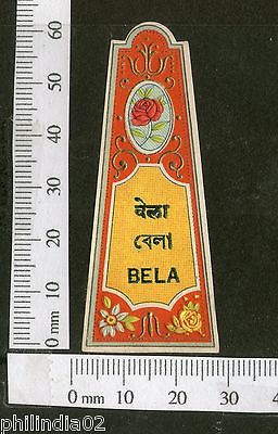 India 1950's Bela Hair Oil French Print Vintage Perfume Label Multi-Colour #3501