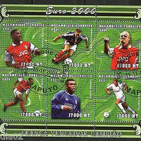 Mozambique 2001 European Soccer Championships Sport Sc 1422 Sheetlet Canc. #7916