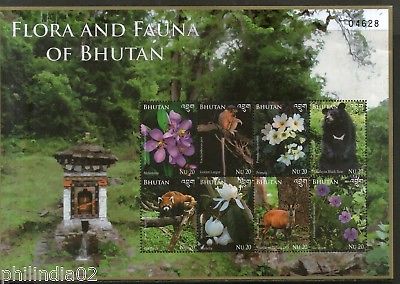 Bhutan 2014 Flora & Fauna Langur Panda Bear Wildlife Animals Sheetlet MNH #19111