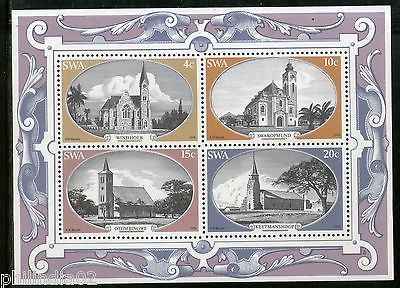 South West Africa 1978 Churches Architecture Christianity Sc 419-2 M/s MNH 12980