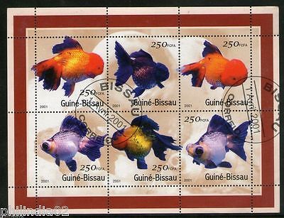 Guinea Bissau 2001 Aquarium Fishes Marine Life M/s Sheetlet Cancelled # 8060