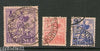 India Fiscal 4As-8As-1Re Defence Saving Certificate Revenue Stamps Fine # 3789