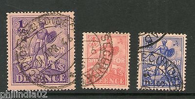 India Fiscal 4As-8As-1Re Defence Saving Certificate Revenue Stamps Fine # 3789