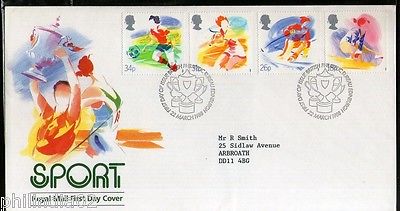 Great Britain 1988 Sport Football Badminton Ice Skatting 4v FDC #18028