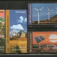 India 2007 Renewable Energy Solar Wind Hydro Biomass Phila-2315-18 4v MNH