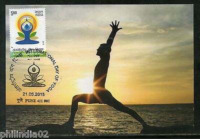 India 2015 International Day of Yoga Health Fitness Max Card # 8306