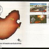 South Africa 1984 Minerals Diamond Gems Map Sc 630-33 FDC # 16316